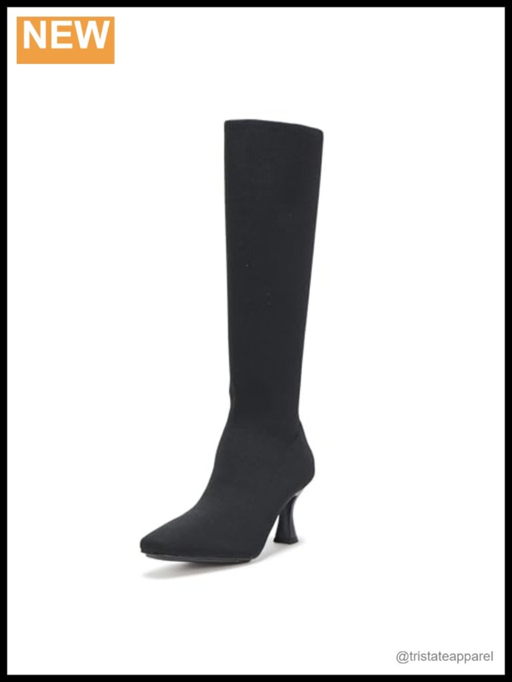 Knee High Boots for Women Kitten Heel Comfortable Zip Round Toe